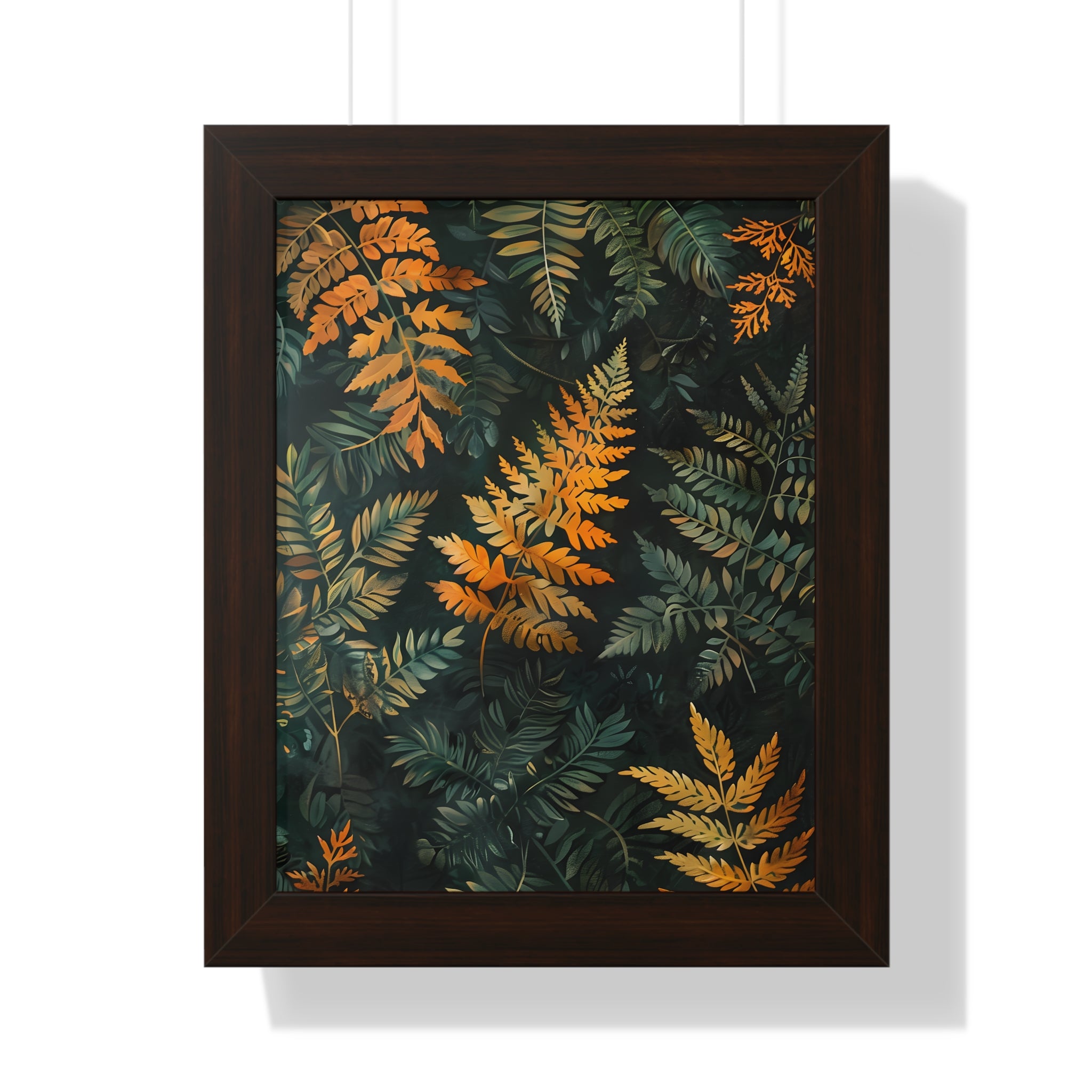 Framed Paper Print - Golden Fern Elegance