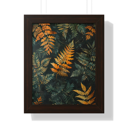 Framed Paper Print - Golden Fern Elegance