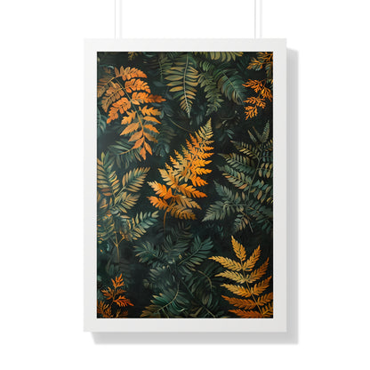 Framed Paper Print - Golden Fern Elegance