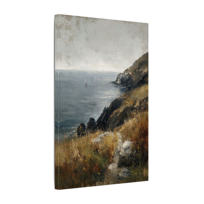 .75" Matte Canvas - Cliffside Sailboat Seascape