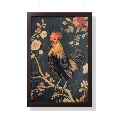 Framed Paper Print - Blooming Rooster Glory