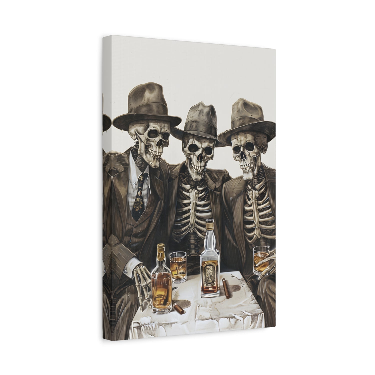1.25" Matte Canvas - Skeleton Whiskey Gentlemen