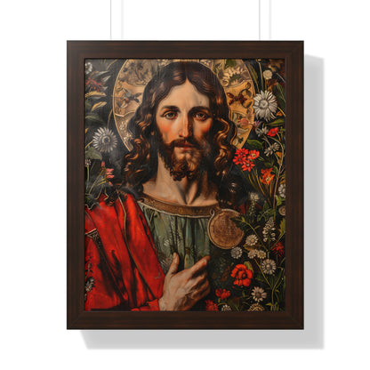 Framed Paper Print - Sacred Floral Savior