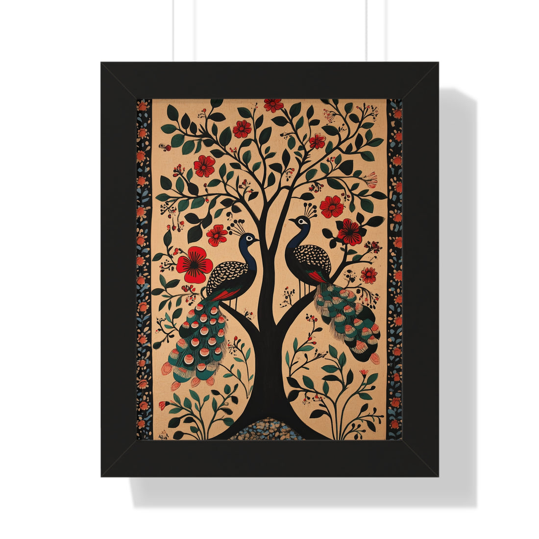 Framed Paper Print - Lovers Under Blooming Canopy