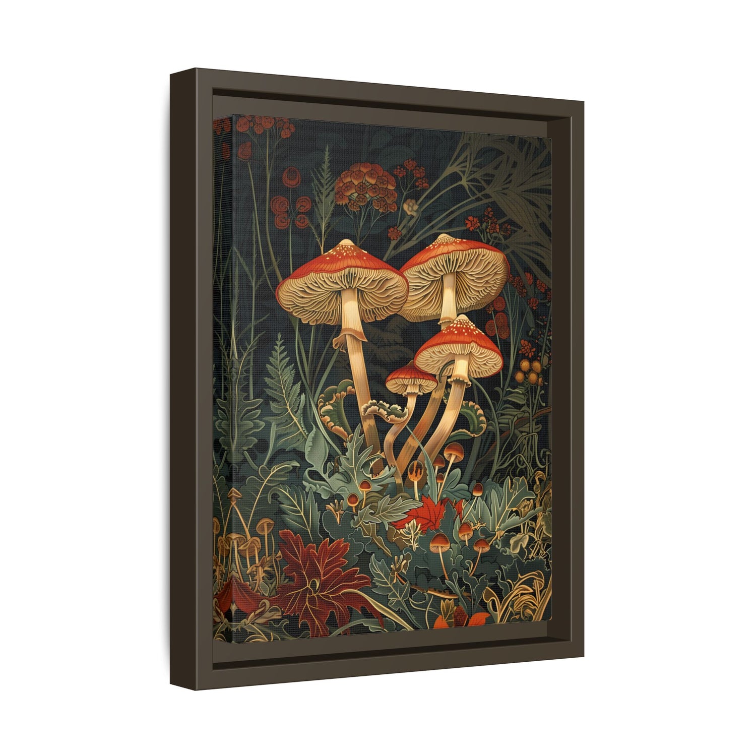Framed Canvas - Elegant Mushroom Reverie