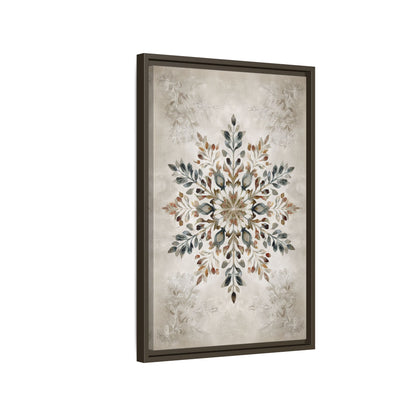 Framed Canvas - Nordic Botanical Snowflake