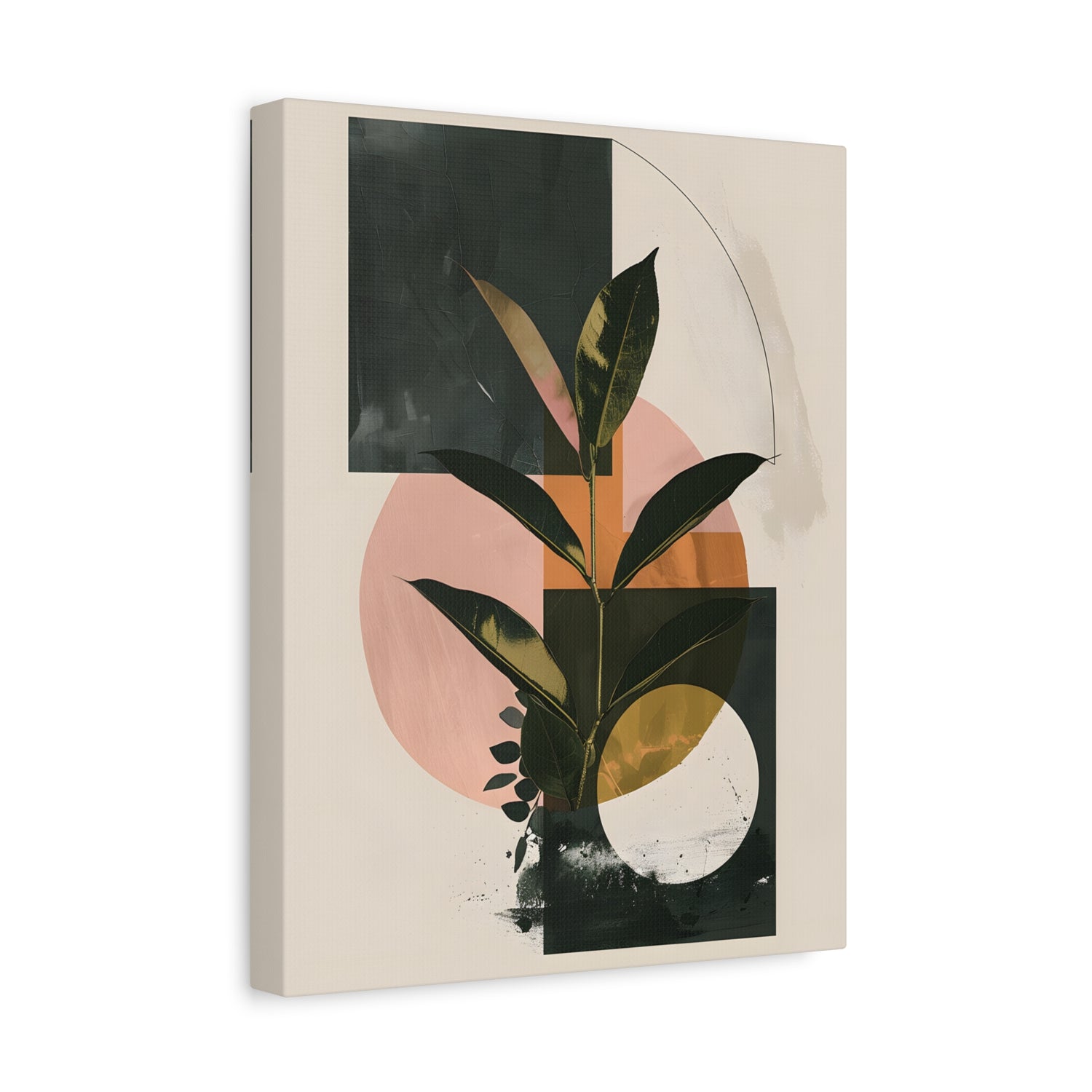 1.25" Matte Canvas - Blush Geometry Leafscape