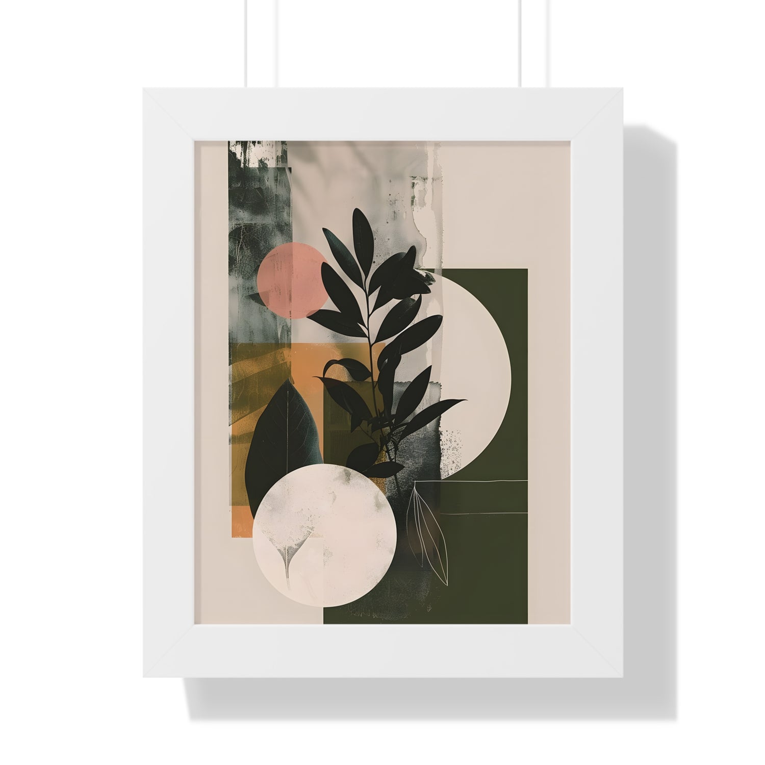 Framed Paper Print - Earthy Geometric Botanicals