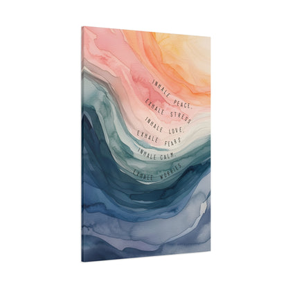 1.25" Matte Canvas - Inhale Exhale Watercolor Calm