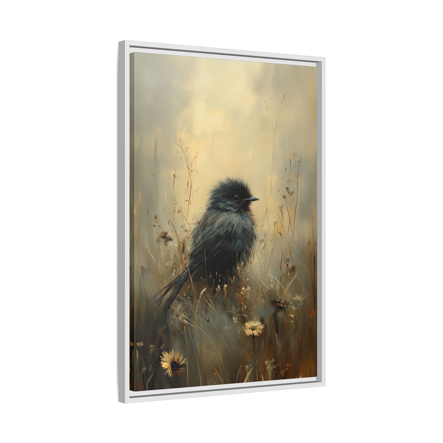 Framed Canvas - Golden Meadow Bird