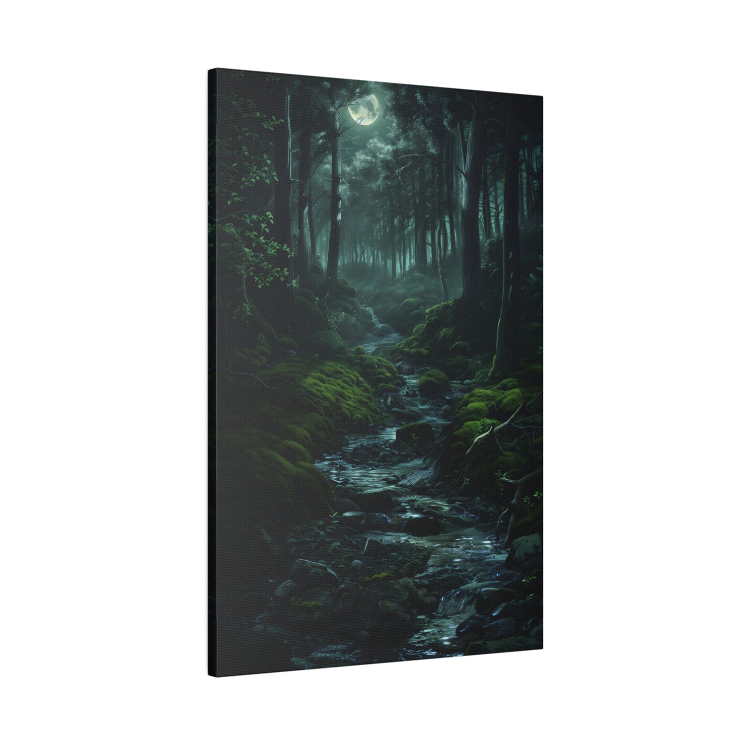 .75" Matte Canvas - Moonlit Forest Stream