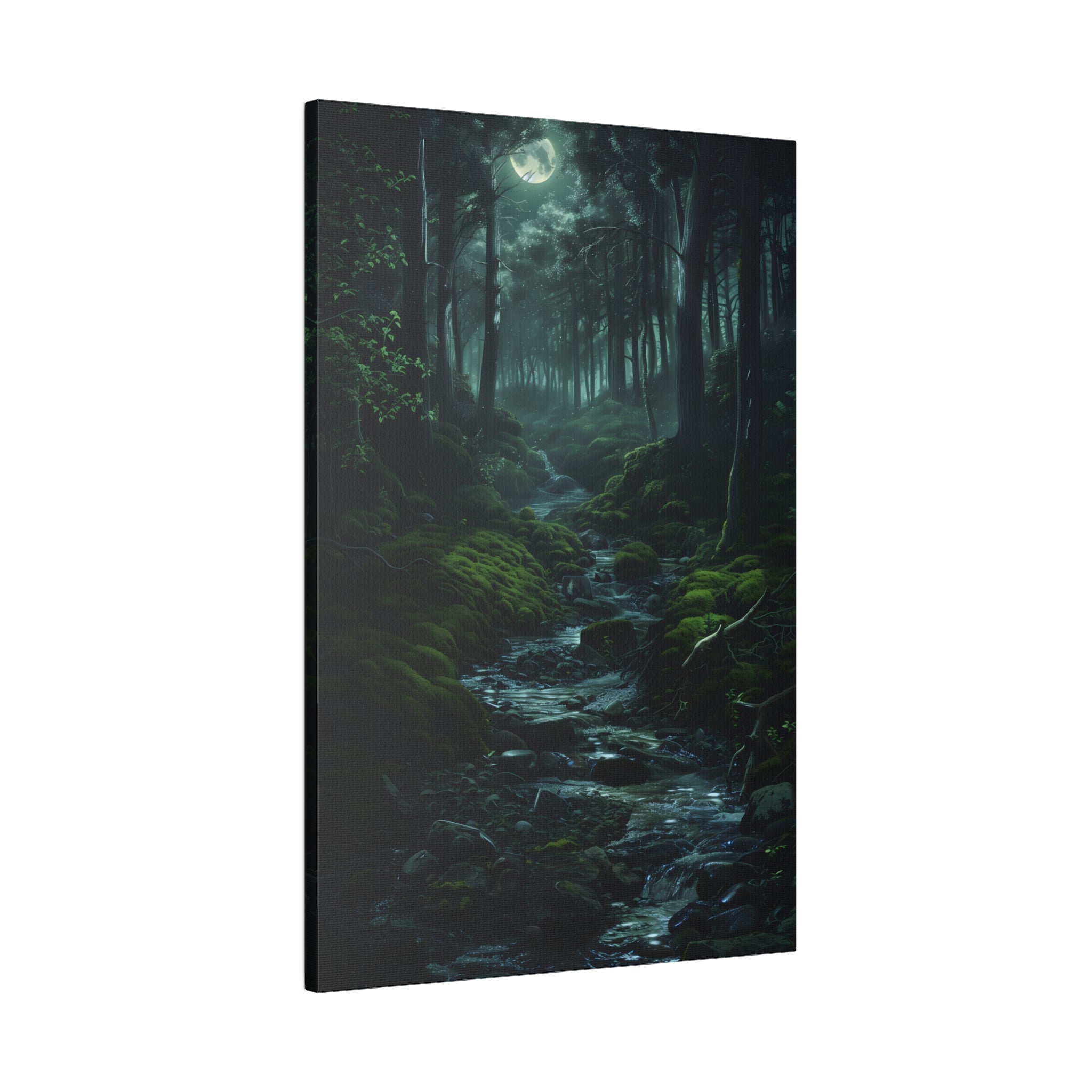 .75" Matte Canvas - Moonlit Forest Stream