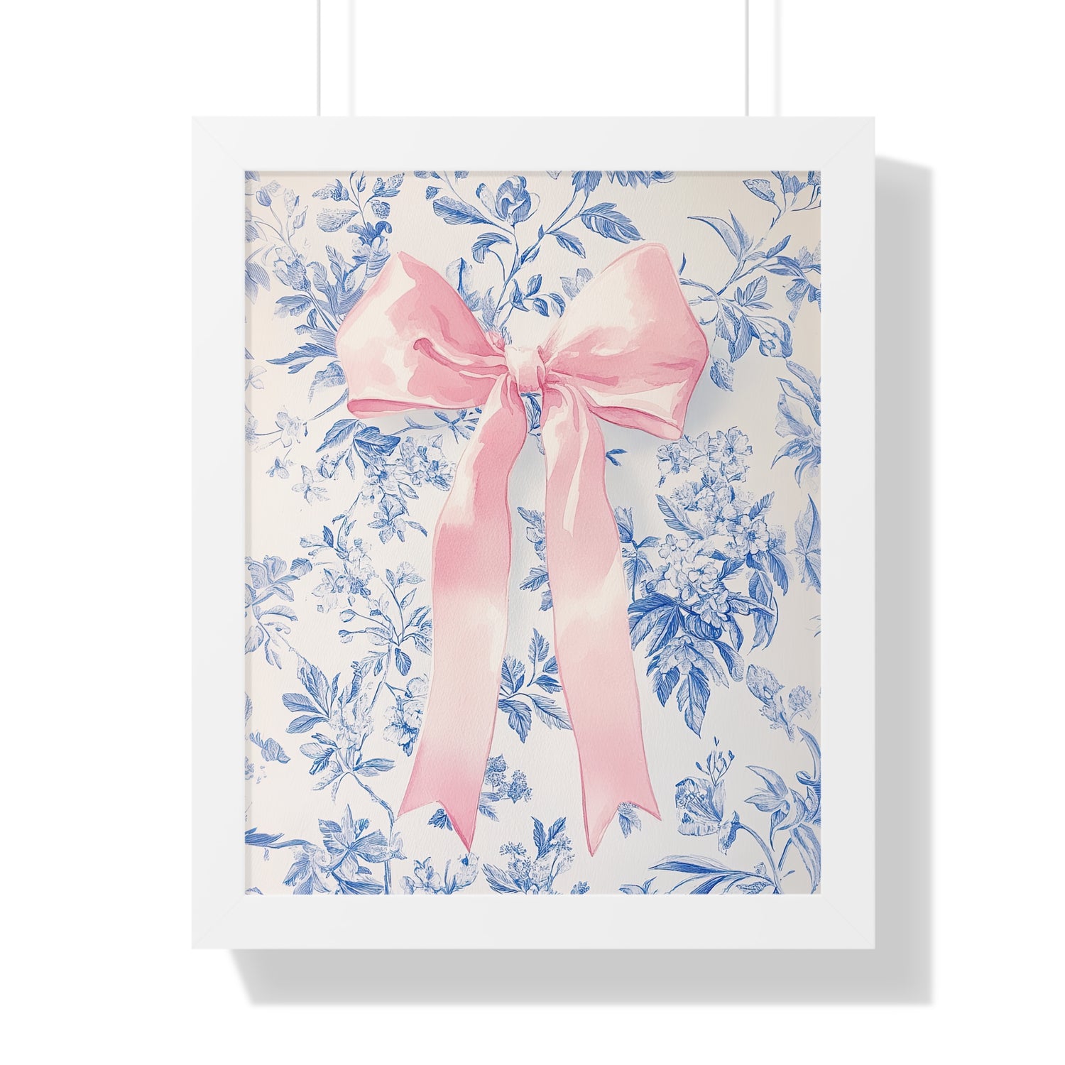Framed Paper Print - Pink Bow Floralscape