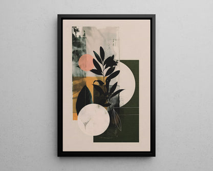 Framed Canvas - Earthy Geometric Botanicals