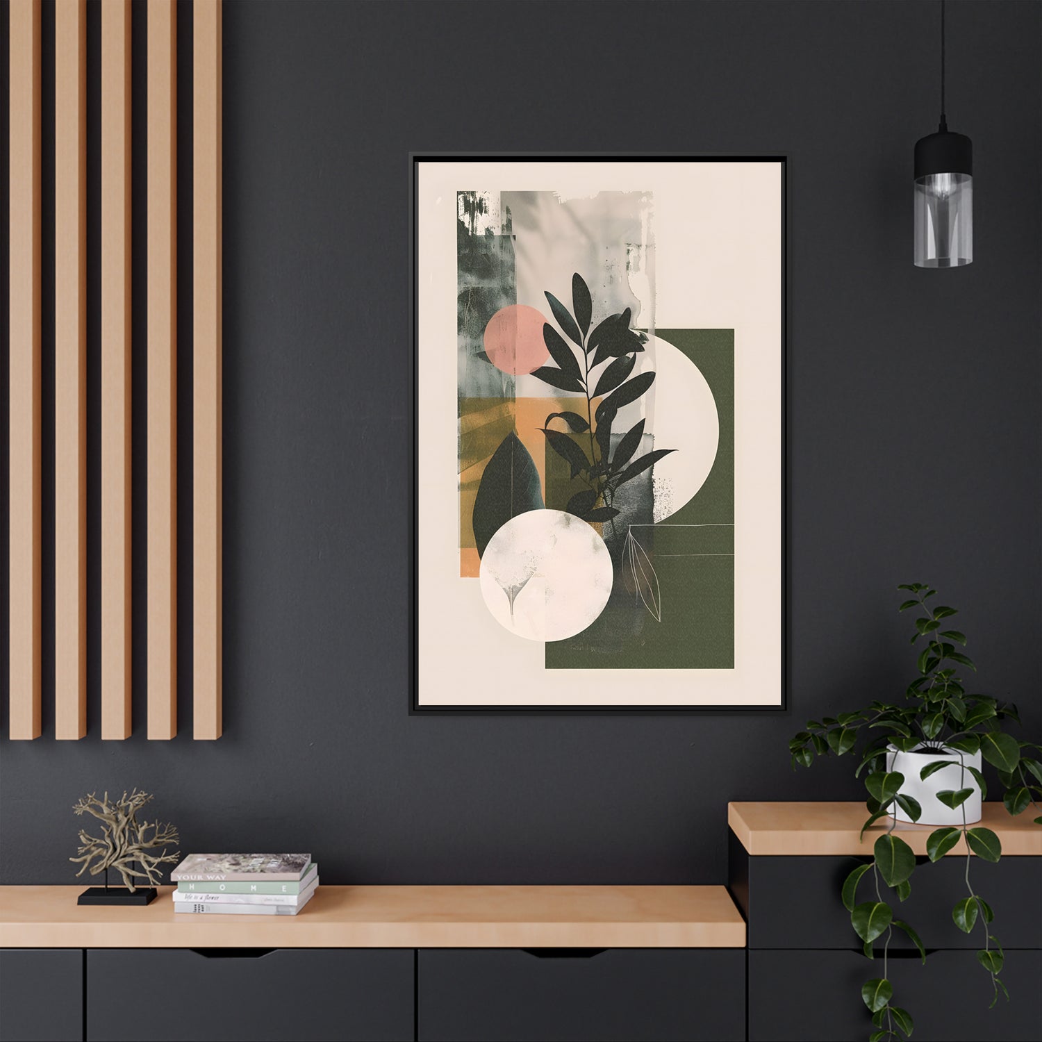 Framed Canvas - Earthy Geometric Botanicals