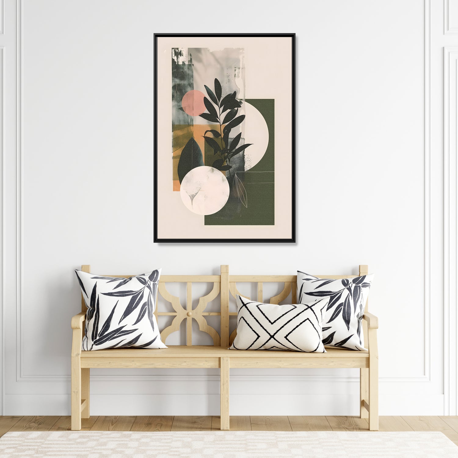 Framed Canvas - Earthy Geometric Botanicals