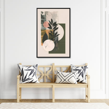 Framed Canvas - Earthy Geometric Botanicals