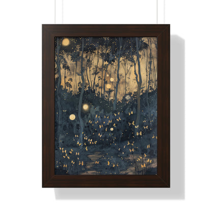 Framed Paper Print - Golden Firefly Nightscape