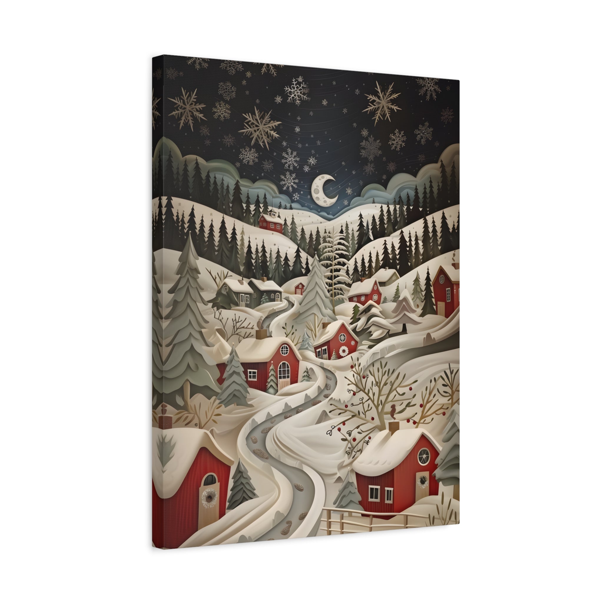 1.25" Matte Canvas - Silent Snowfall Village