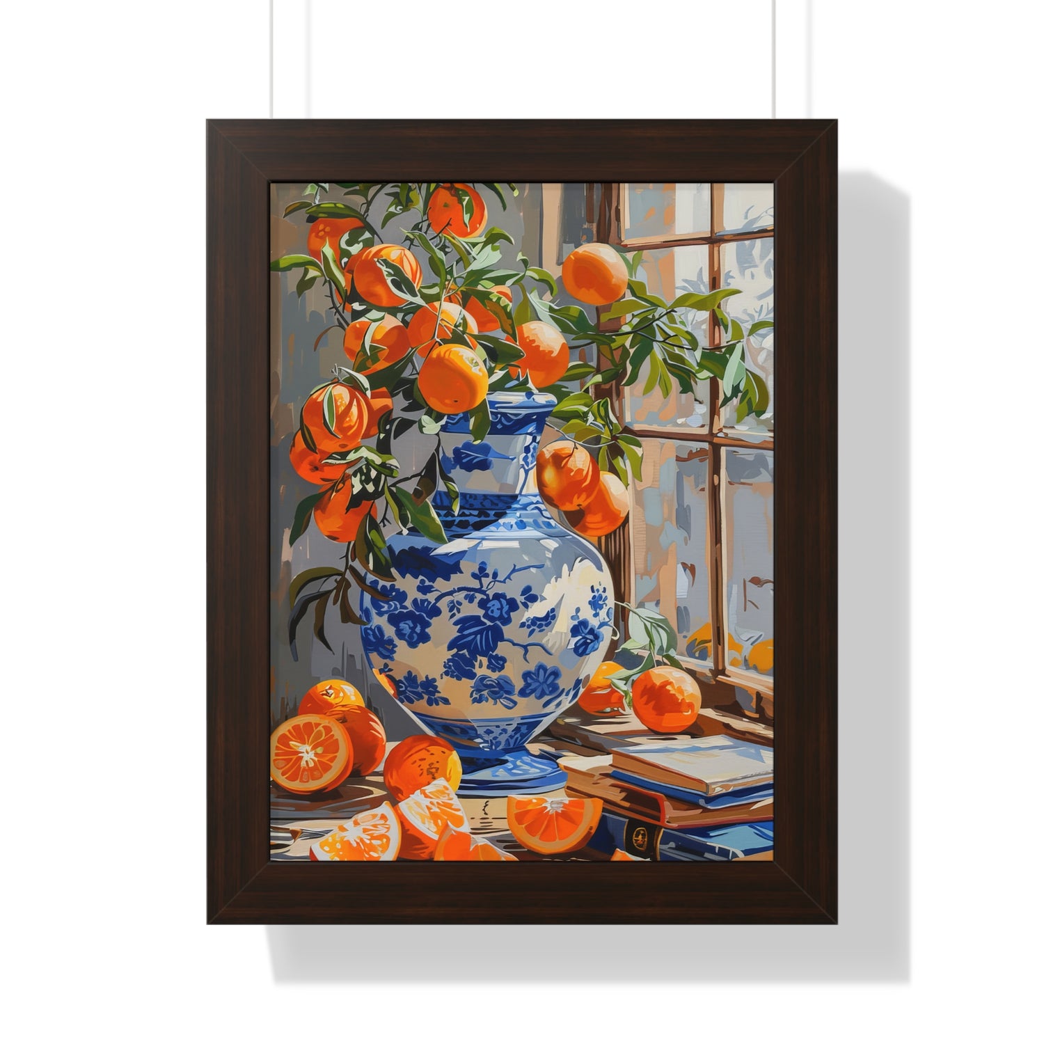 Framed Paper Print - Sunlit Citrus &amp; Porcelain
