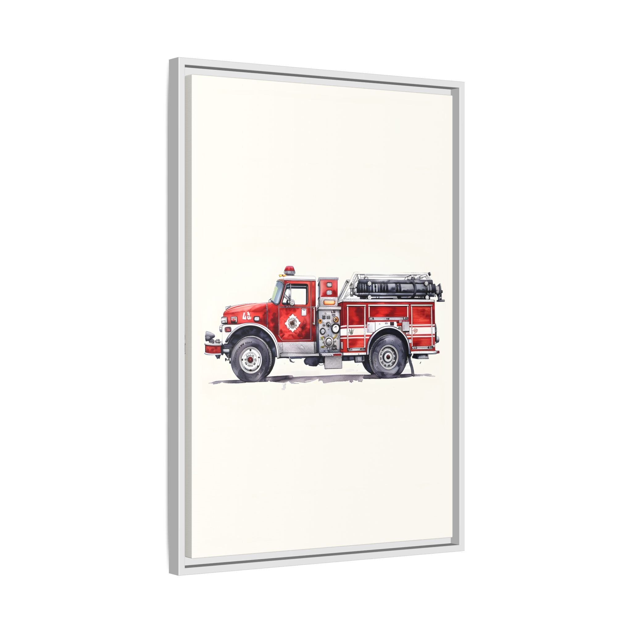 Framed Canvas - Classic Pumper Firetruck