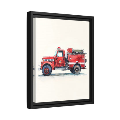 Framed Canvas - Vintage Firetruck Nursery