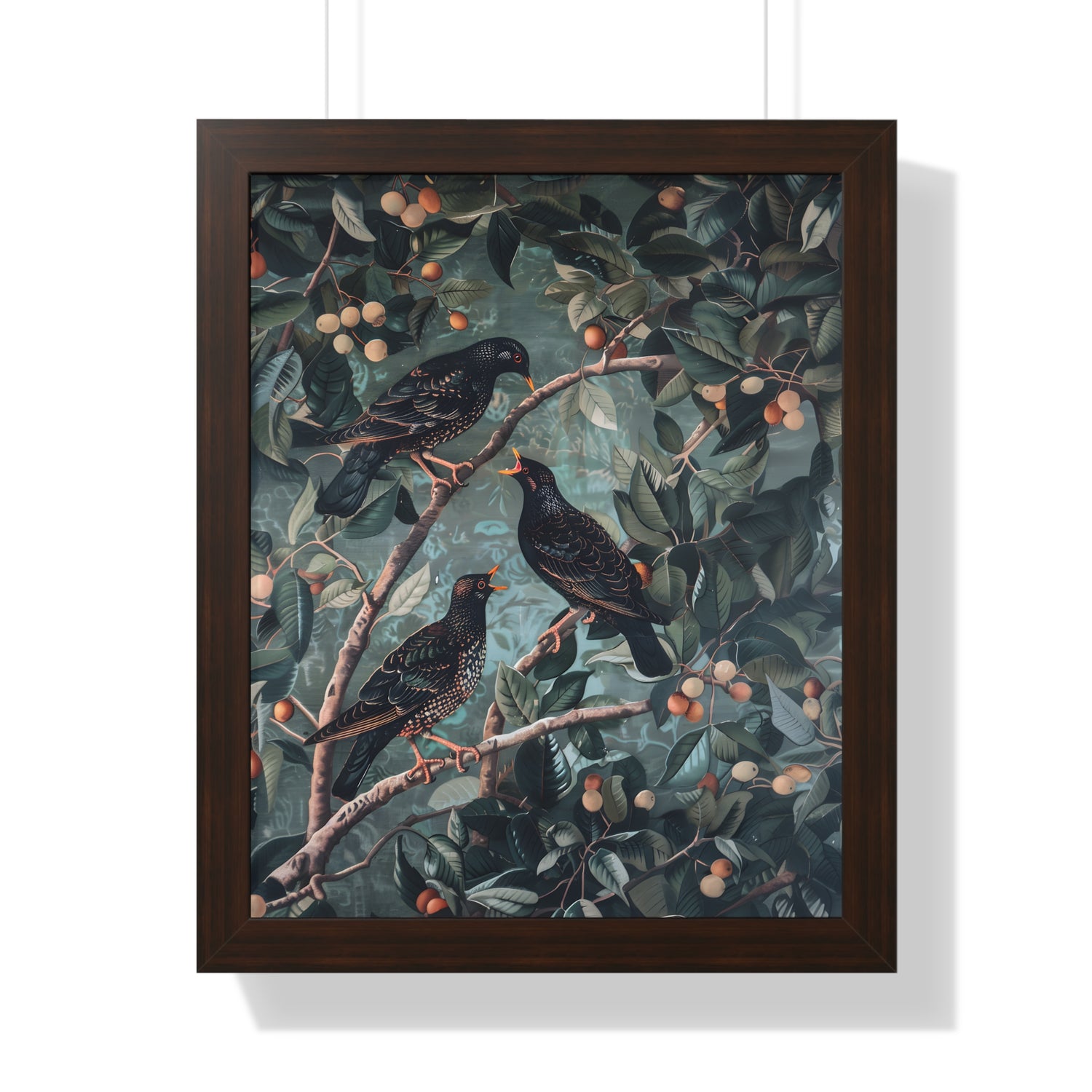 Framed Paper Print - Starlings in Orchard