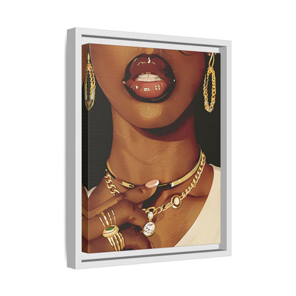Framed Canvas - Golden Luxe Confidence Portrait