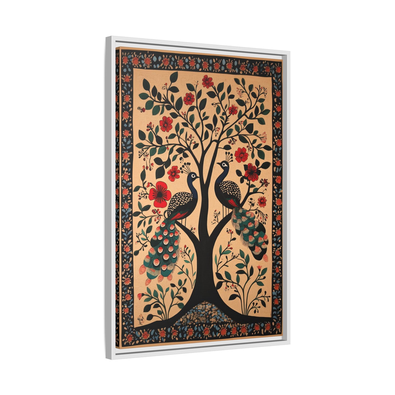 Framed Canvas - Lovers Under Blooming Canopy