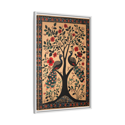 Framed Canvas - Lovers Under Blooming Canopy