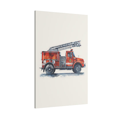 .75" Matte Canvas - Ladder Firetruck Nursery