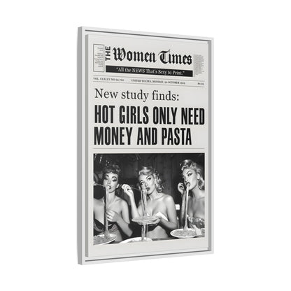 Framed Canvas - Retro Pasta Gazette