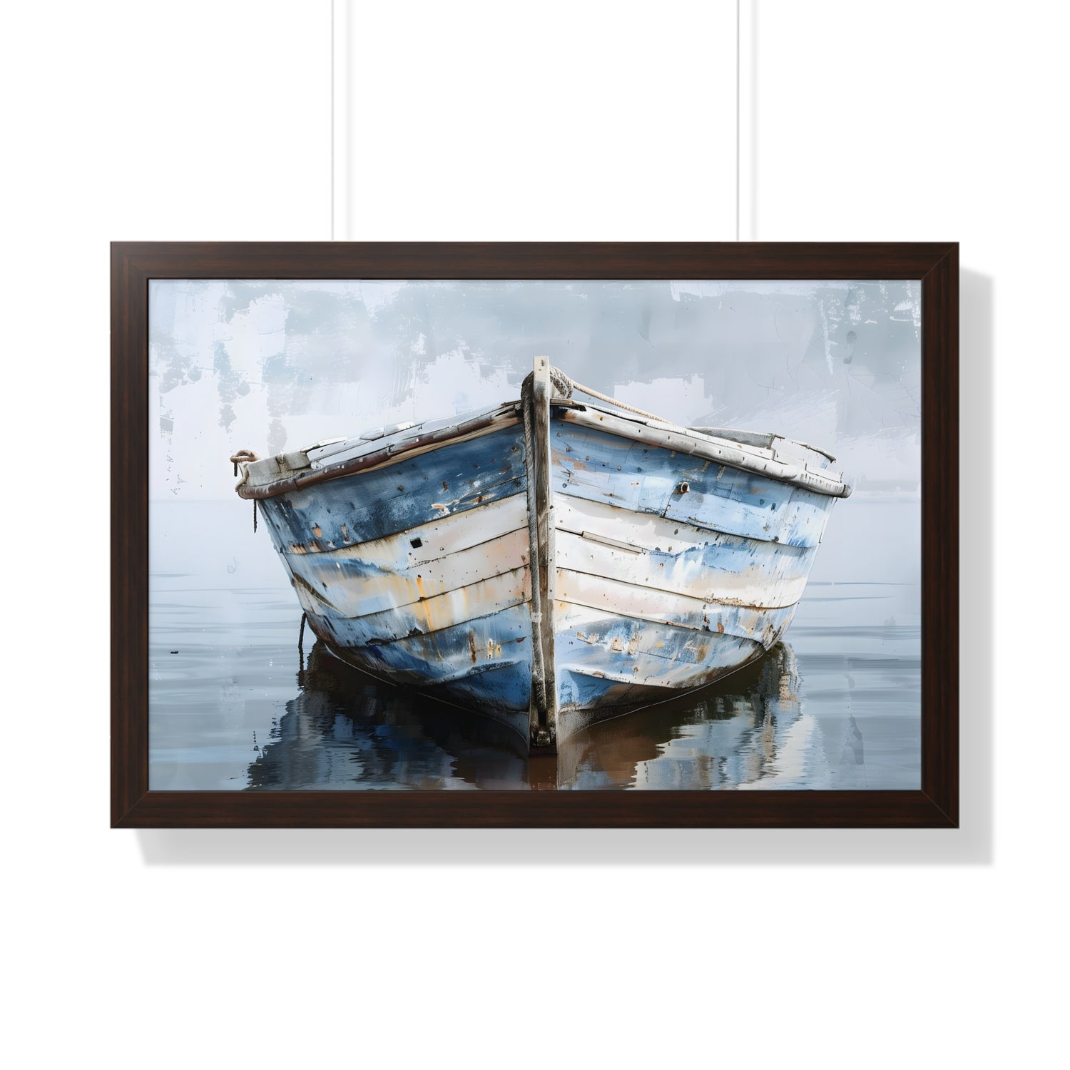 Framed Paper Print - Weathered Harbor Boat