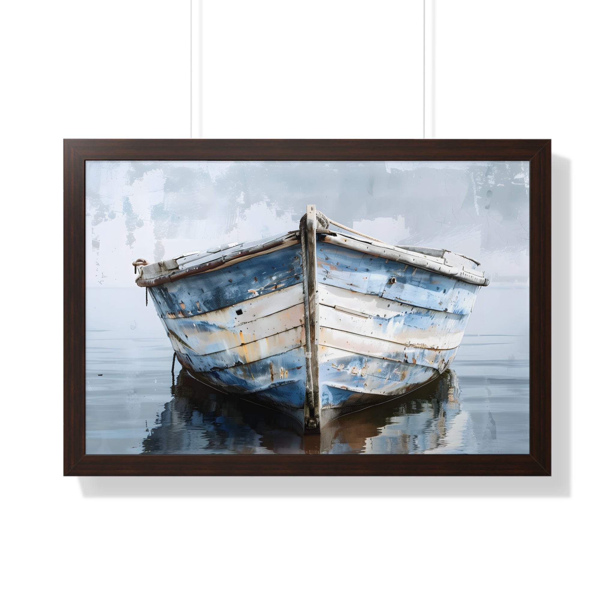 Framed Paper Print - Weathered Harbor Boat