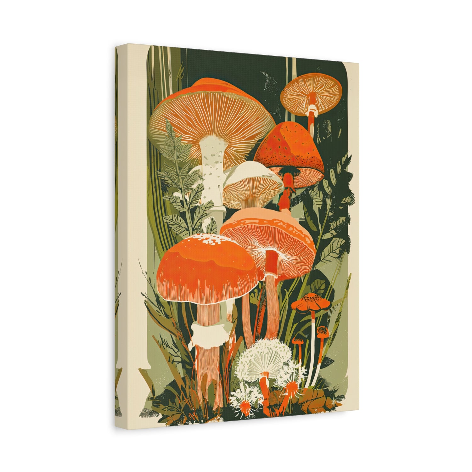 1.25" Matte Canvas - Groovy Woodland Mushrooms