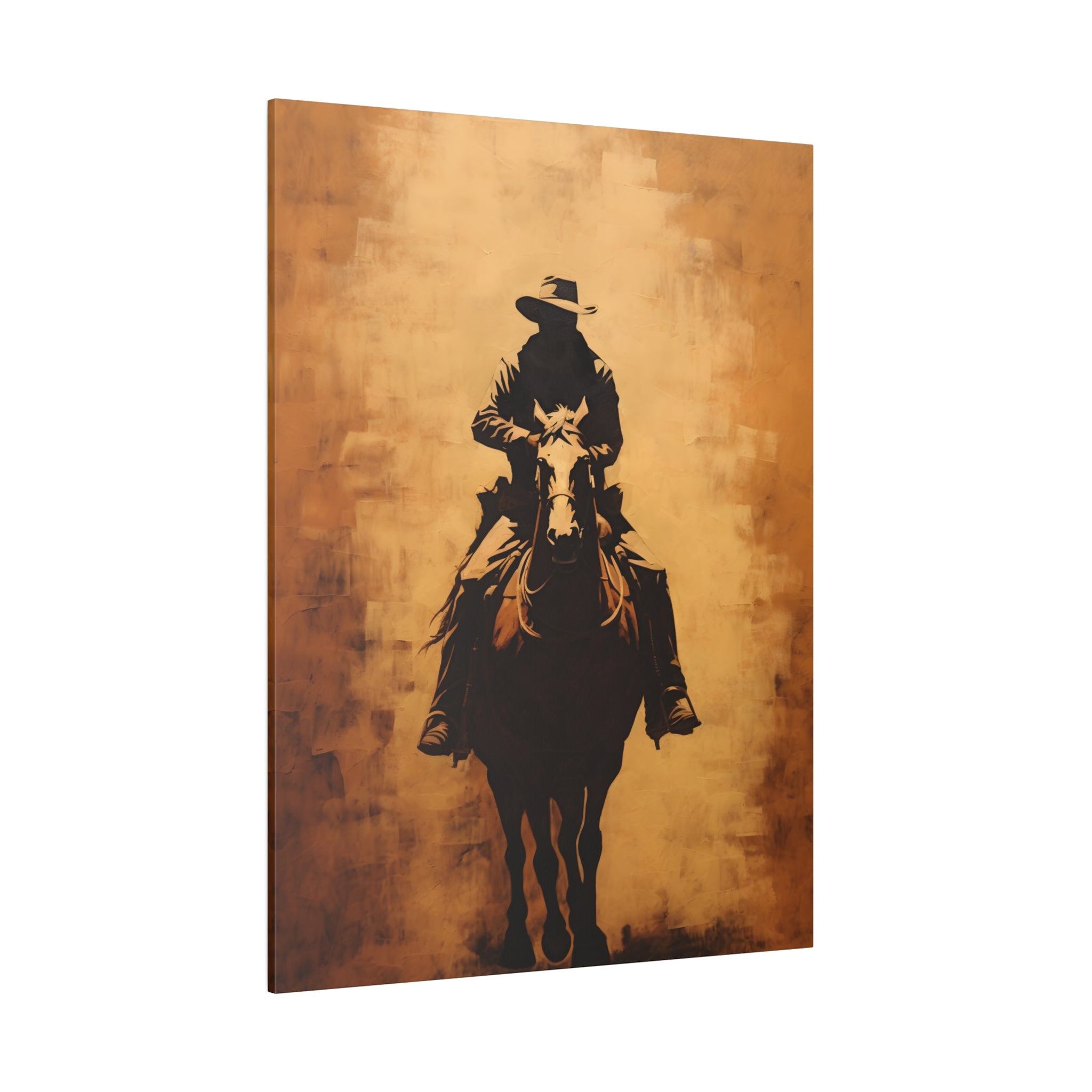 .75&quot; Matte Canvas - Cowboy Rider Silhouette