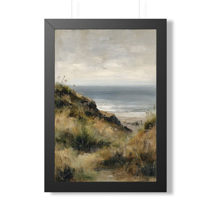 Framed Paper Print - Misty Coastal Seascape