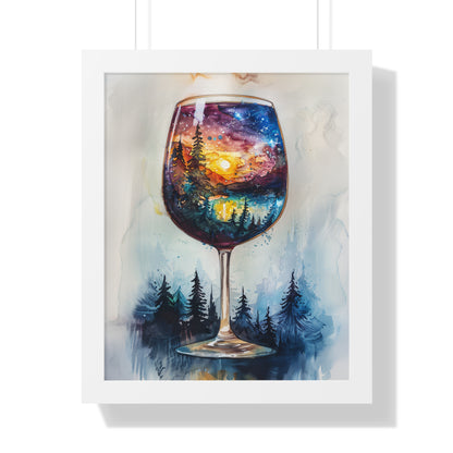 Framed Paper Print - Galaxy Within the Wine Glass