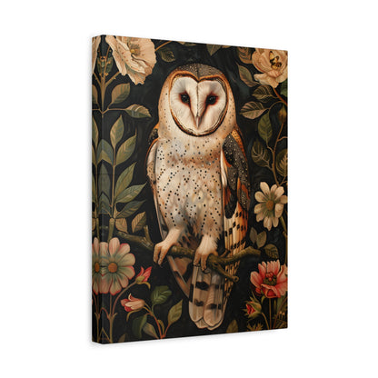 1.25" Matte Canvas - Nocturnal Bloom Owl