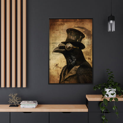 Framed Canvas - Steampunk Raven&