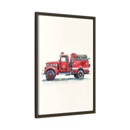 Framed Canvas - Vintage Firetruck Nursery