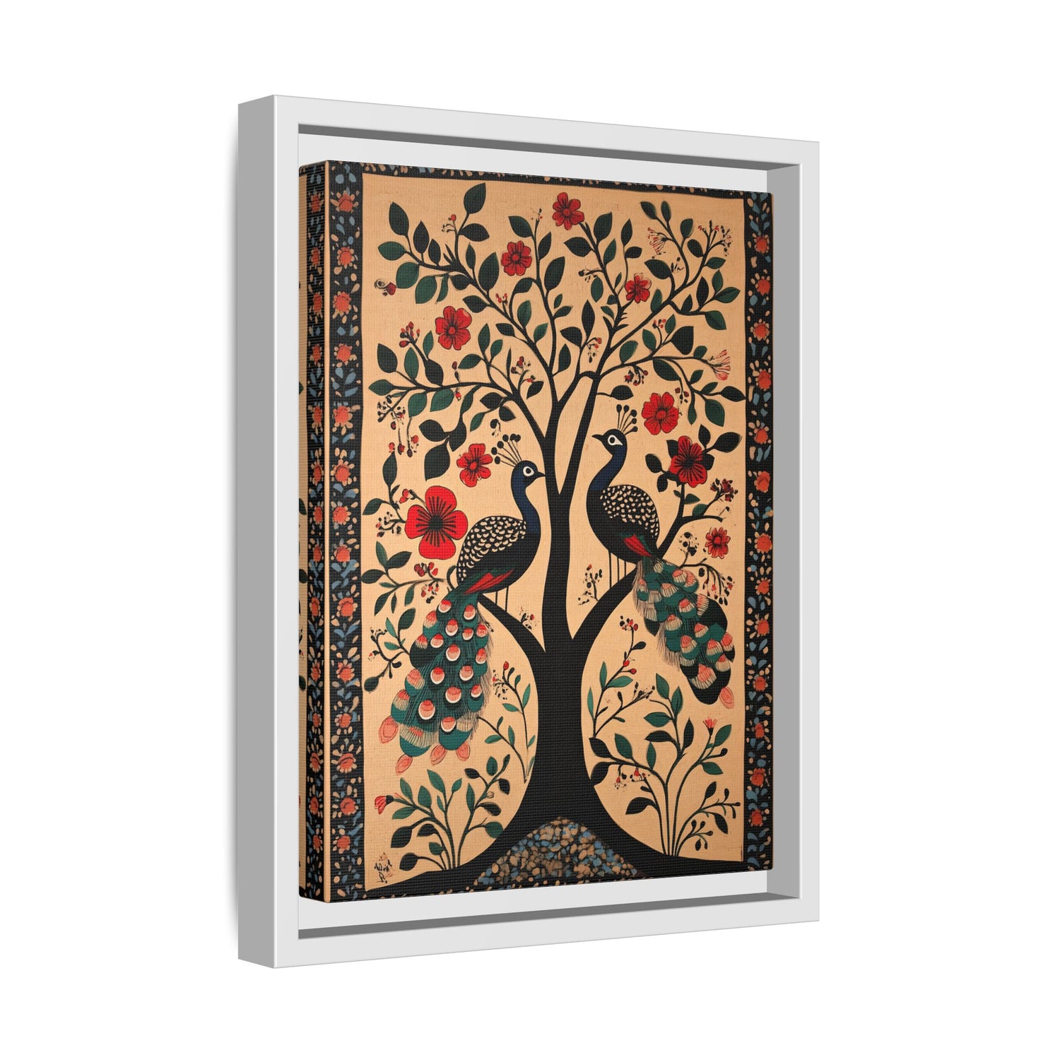 Framed Canvas - Lovers Under Blooming Canopy