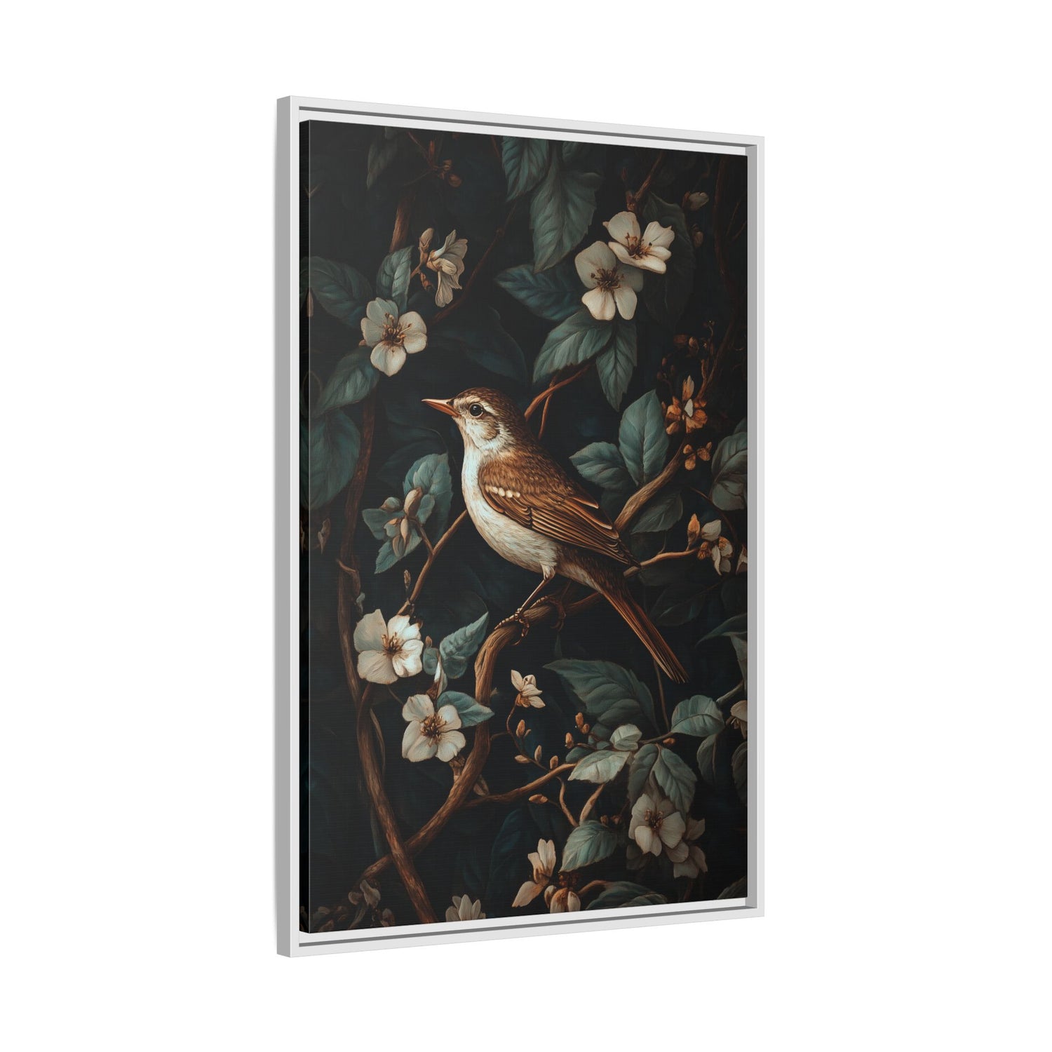 Framed Canvas - Serenade Among Blossoms