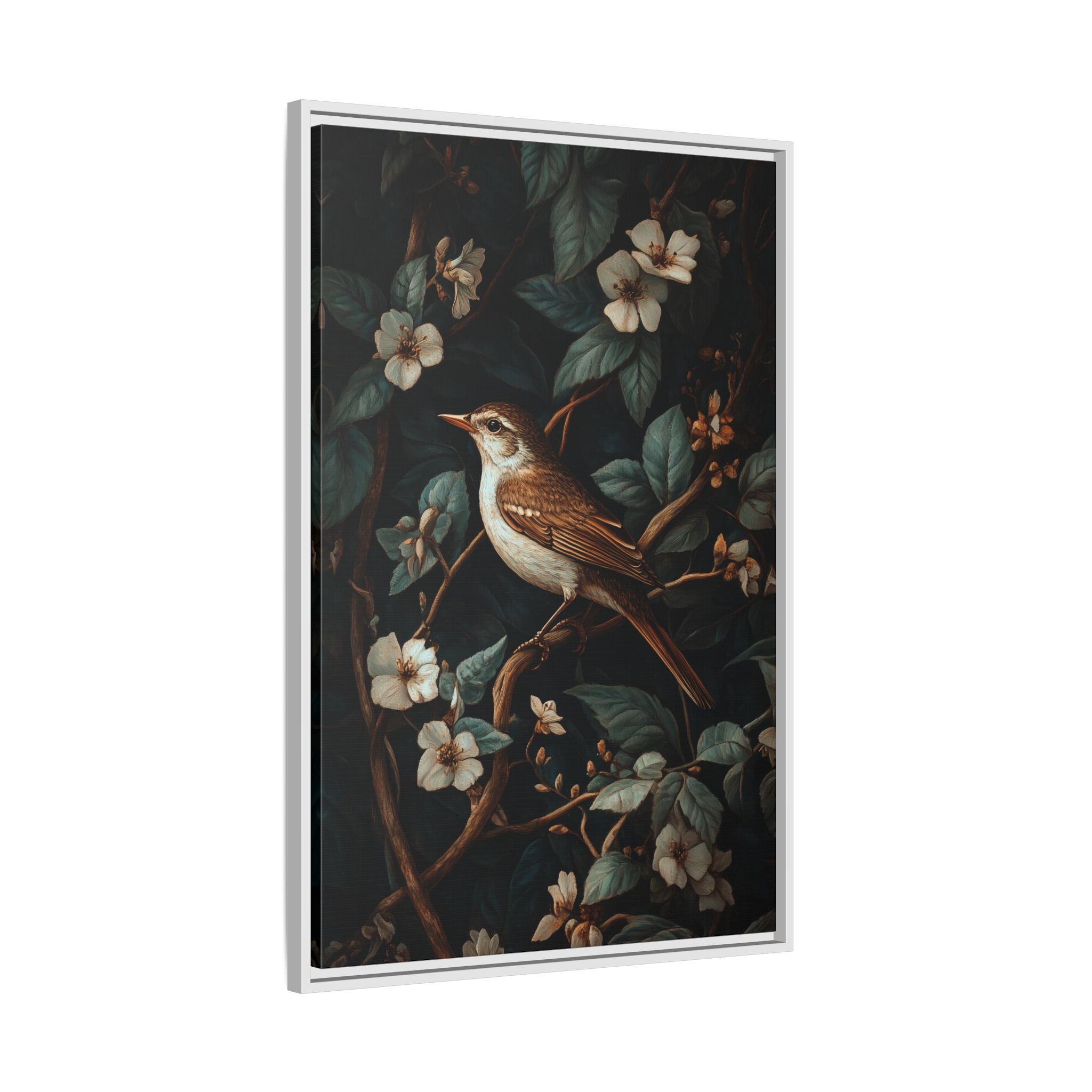 Framed Canvas - Serenade Among Blossoms