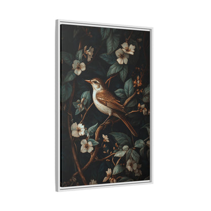 Framed Canvas - Serenade Among Blossoms