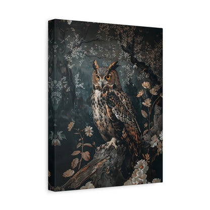 1.25" Matte Canvas - Midnight Watchful Owl