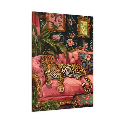 1.25" Matte Canvas - Leopard Lounge in Bloom