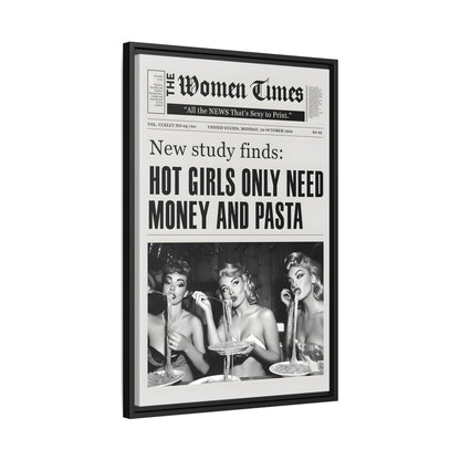 Framed Canvas - Retro Pasta Gazette