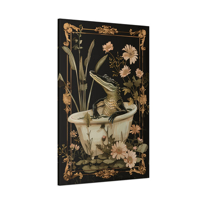 1.25" Matte Canvas - Crocodile in Bloom Bath Bliss
