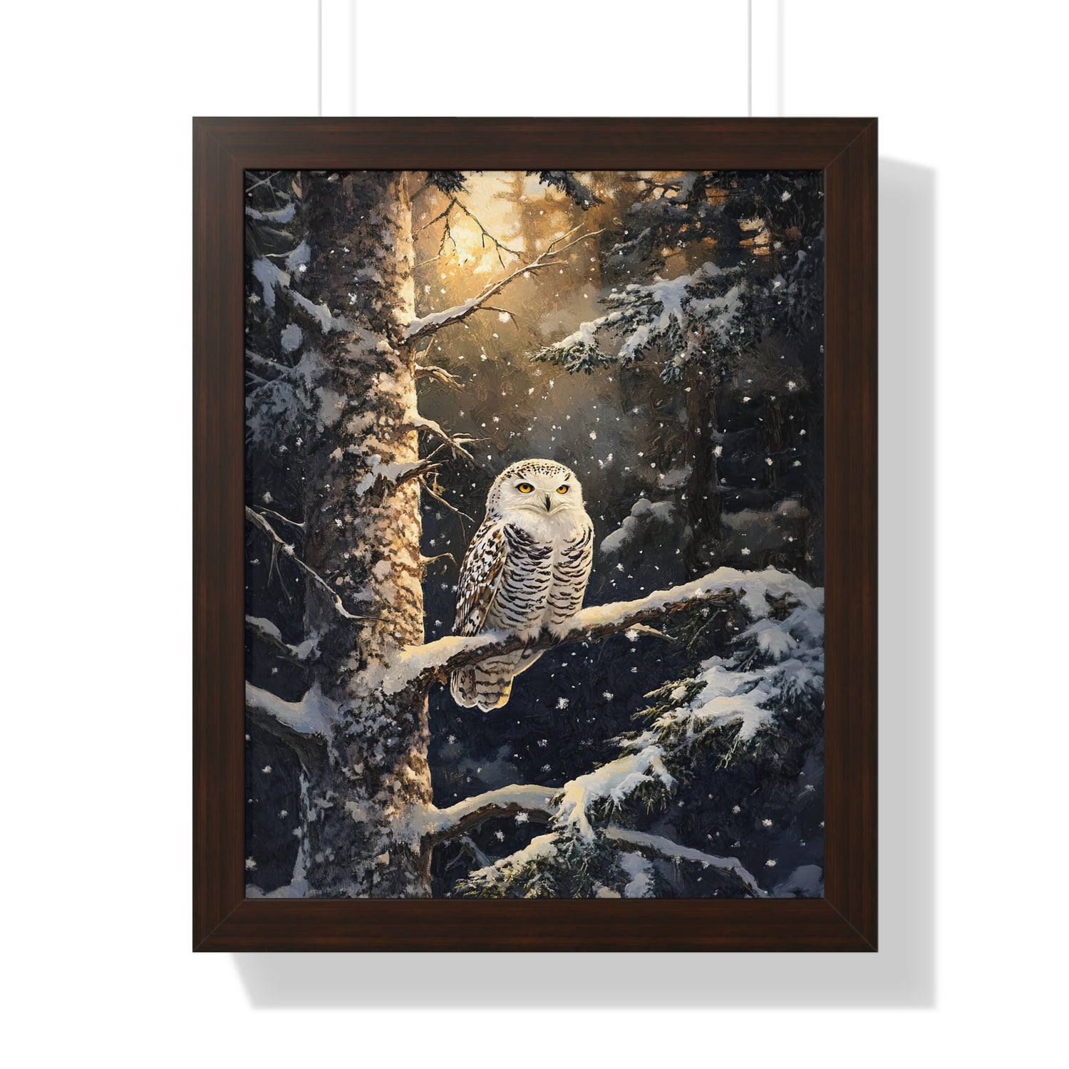 Framed Paper Print - Silent Gaze Snow Owl